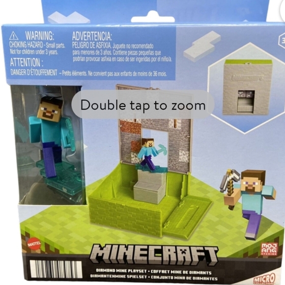 Mattel Other - Mattel Kids Minecraft Diamond Mine Playset Micro Collection Steve Stickers 3+